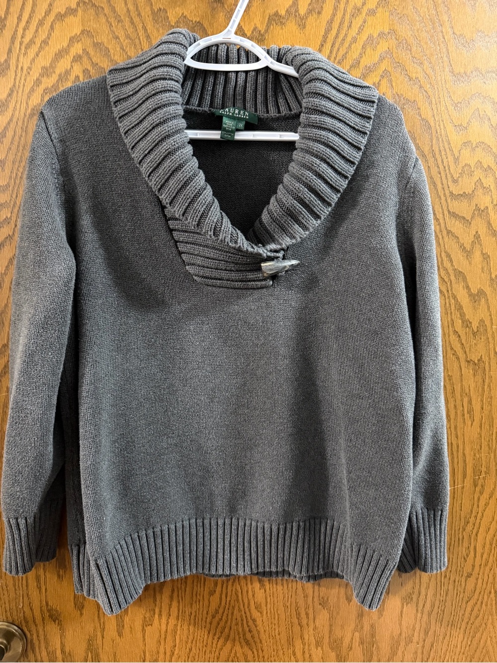 Lauren Ralph Lauren Gray Shawl-Collar Sweater Women’s 2x